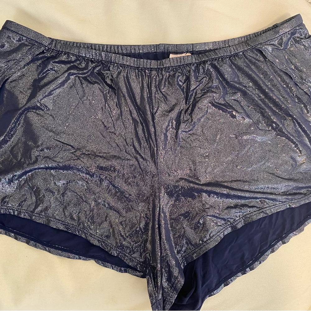 Cute Victorias Secret Sparkly Blue Pajama Lounge shorts size Large NWT